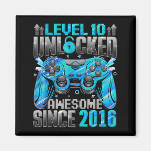 Level 10 Unlocked Awesome Since 2016 10th Birthday Magnet