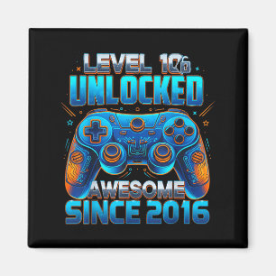 Level 10 Unlocked Awesome Since 2016 10th Birthday Magnet