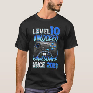 Level 10 Unlocked Awesome Since 2023 10th Birthday T-Shirt