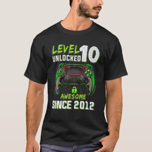 Level 10 Unlocked Birthday Boy Awesome Since 2012 T-Shirt