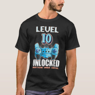 Level 10 Unlocked Boys Girls 10th Birthday 10 Year T-Shirt