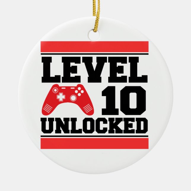Level 10 Unlocked Ceramic Tree Decoration (Front)