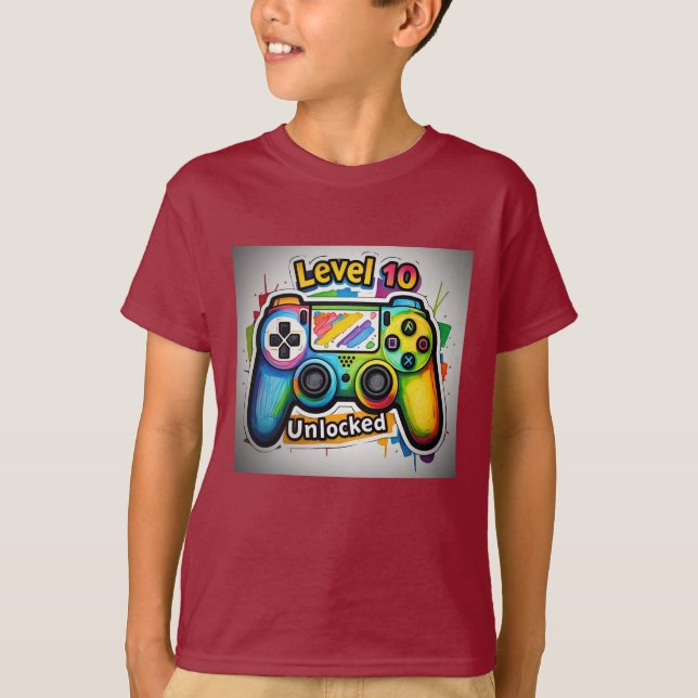Level 10 Unlocked Controller Boys Tee (Front)