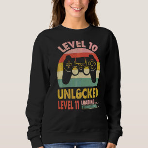 Level 10 Unlocked Cute Video Gamer Girl 10th Birth Sweatshirt