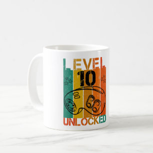 LEVEL 10 UNLOCKED - FUNNY BIRTHDAY GAMER GAMING COFFEE MUG