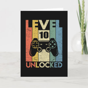 Level 10 Unlocked Funny Video Gamer 10th Birthday  Card