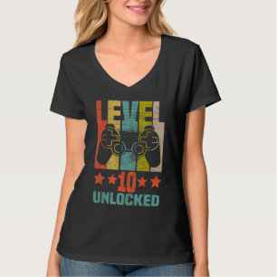 Level 10 Unlocked Funny Video Gamer 10th Birthday T-Shirt