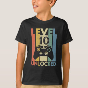 Level 10 Unlocked Funny Video Gamer 10th Birthday T-Shirt