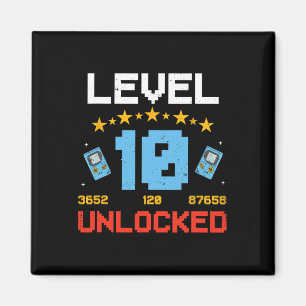 Level 10 Unlocked Kids 10th Birthday Vintage Video Magnet