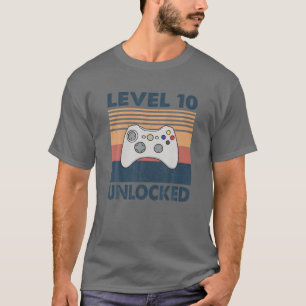 Level 10 Unlocked Retro Video Gamer 10Th Birthday T-Shirt
