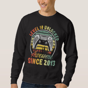 Level 10 Unlocked Video Game 10 Years Old Boy 10th Sweatshirt