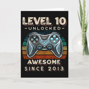 Level 10 Unlocked Video Game 10th Birthday 10 Yr O Card