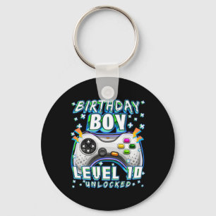 Level 10 Unlocked Video Game 10th Birthday Gamer B Key Ring