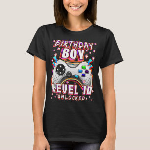 Level 10 Unlocked Video Game 10th Birthday Gamer B T-Shirt