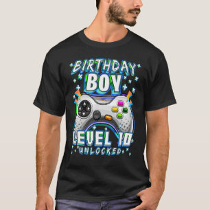Level 10 Unlocked Video Game 10th Birthday Gamer B T-Shirt