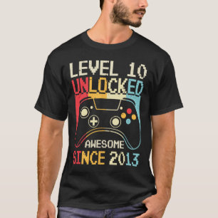 Level 10 Unlocked Video Game 10th Birthday Gamer B T-Shirt