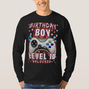 Level 10 Unlocked Video Game 10th Birthday Gamer B T-Shirt