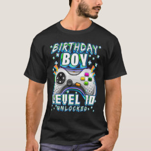 Level 10 Unlocked Video Game 10th Birthday Gamer B T-Shirt