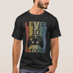 Level 10 Unlocked Video Game 10th Birthday Gamer G T-Shirt