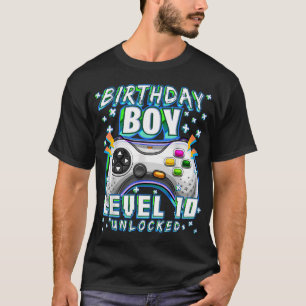 Level 10 Unlocked Video Game 10Th Birthday Gamer T-Shirt