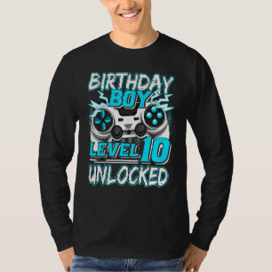 Level 10 Unlocked Video Game Birthday Gamer Boys T-Shirt
