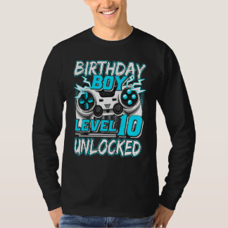 Level 10 Unlocked Video Game Birthday Gamer Boys T-Shirt