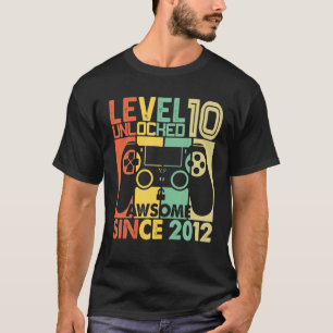 Level 10 Unlocked Video Gamer 10 Year Old Gift Kid T-Shirt