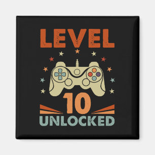 Level 10 Unlocked Video Gamer 10th Birthday 10 Yea Magnet