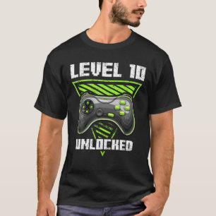 Level 10 Unlocked Video Gamer 10Th Birthday Gamer T-Shirt