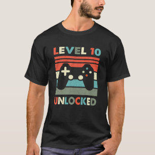 Level 10 Unlocked Video Gamer 10Th Birthday Gift V T-Shirt