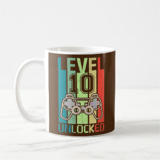 Level 10 Unlocked Video Gamer 10th Birthday Gifts Coffee Mug