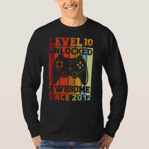 Level 10 Unlocked Video Gamer 10th Birthday T-Shirt