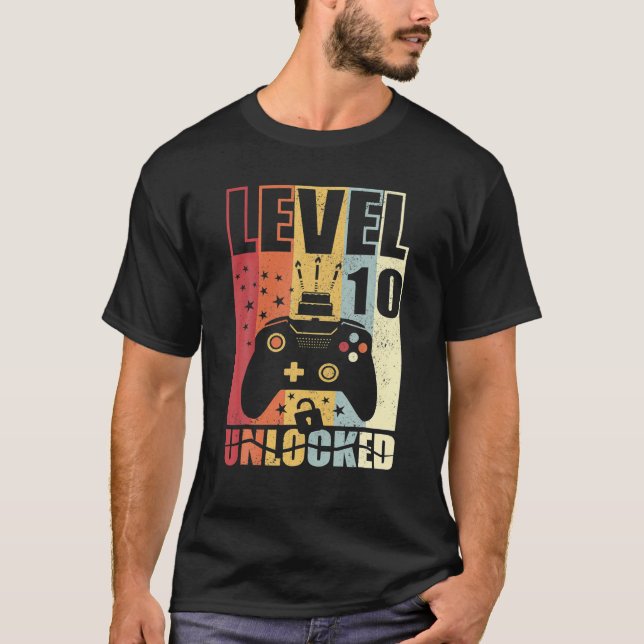 Level 10 Unlocks Birthday Upgrade 10Th Birthday Ga T-Shirt (Front)