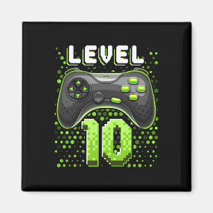 Level 10 Video Game Controller 10th Birthday Gamer Magnet