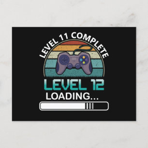 Level 11 Complete Level 12   Birthday Video Game Postcard