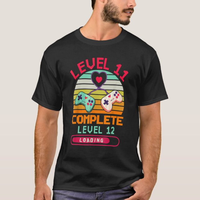 Level 11 Complete Video Games  11th Wedding Annive T-Shirt (Front)