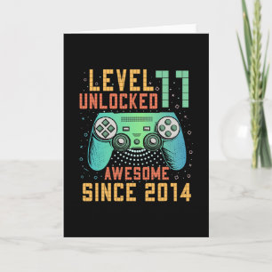 Level 11 Unlocked 11th Birthday 11 Year Old Boy Gi Card