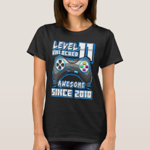 Level 11 Unlocked Awesome 2010 Video Game 11th Bir T-Shirt