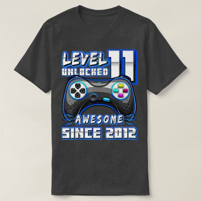 Level 11 Unlocked Awesome 2012 Video Game 11th Bir T-Shirt (Design Front)