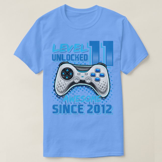Level 11 Unlocked Awesome 2012 Video Game 11th Bir T-Shirt (Design Front)