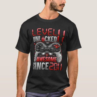 Level 11 Unlocked Awesome Since 2011 11Th Birthday T-Shirt
