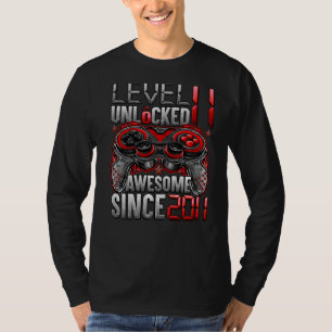 Level 11 Unlocked Awesome Since 2011 11th Birthday T-Shirt