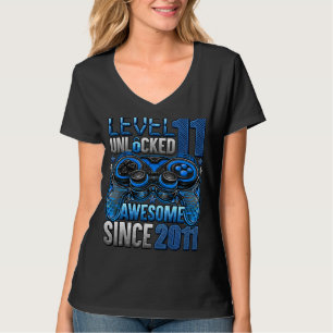 Level 11 Unlocked Awesome Since 2011 11th Birthday T-Shirt