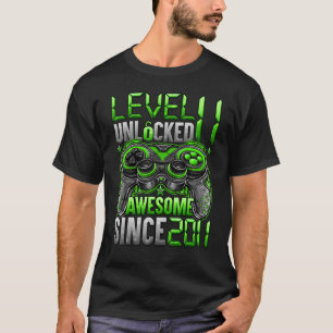 Level 11 Unlocked Awesome Since 2011 11th Birthday T-Shirt