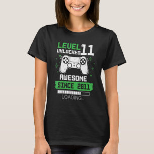 Level 11 Unlocked Awesome Since 2011 Gamer 11th Bi T-Shirt