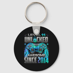 Level 11 Unlocked Awesome Since 2014 11th Birthday Key Ring
