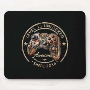 Level 11 Unlocked Awesome Since 2014 11th Birthday Mouse Pad