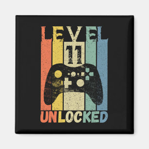 Level 11 Unlocked Birthday Shirt Gamer Shirt Boys  Magnet