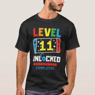 Level 11 Unlocked Completed Game Happy 11th Birthd T-Shirt
