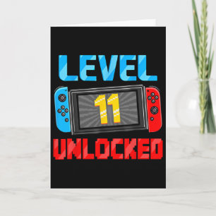 Level 11 Unlocked Gamer 11th Birthday Gift Video G Card